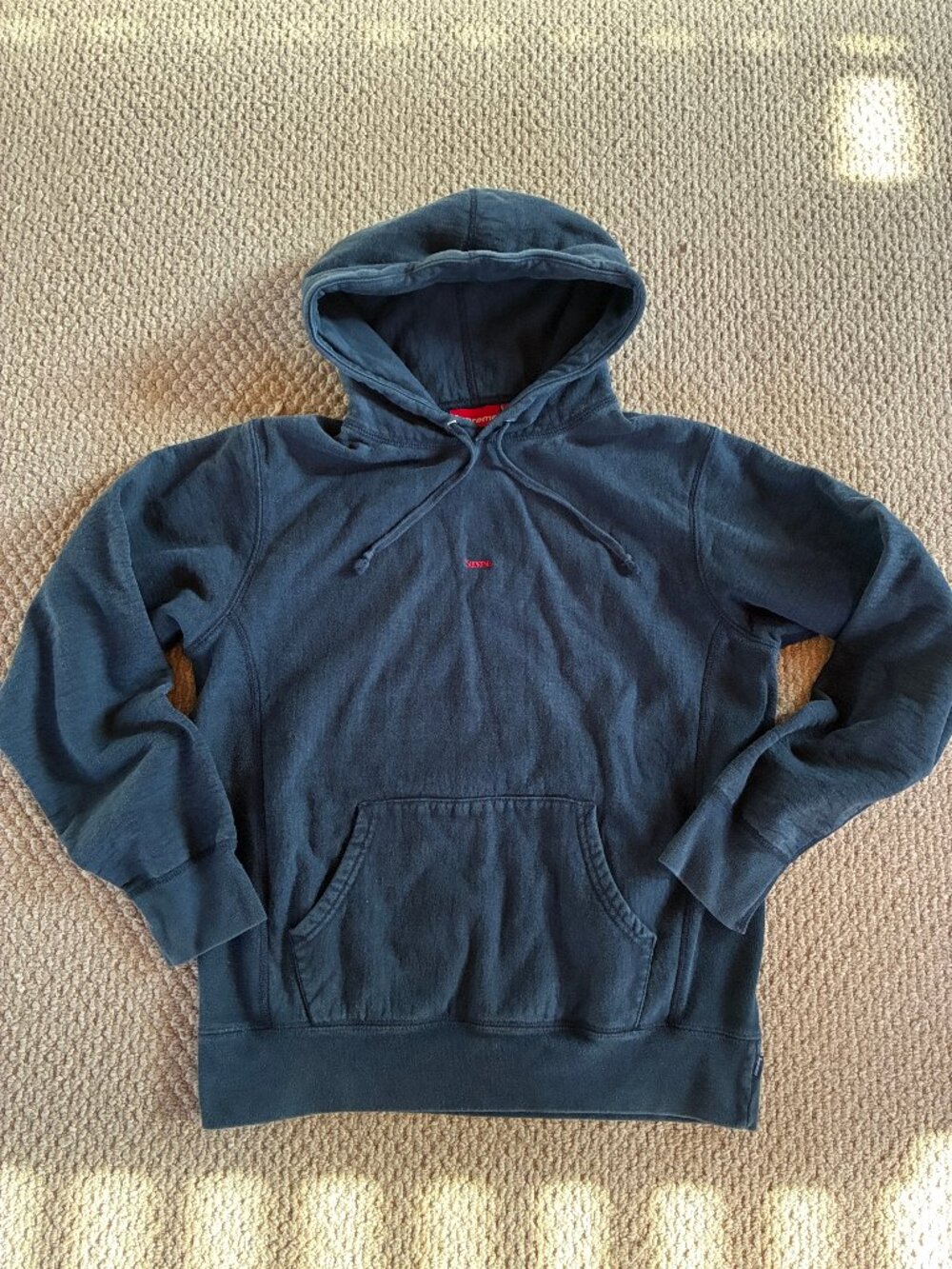 Supreme Micro Embriodered Logo Hoodie Black Medium